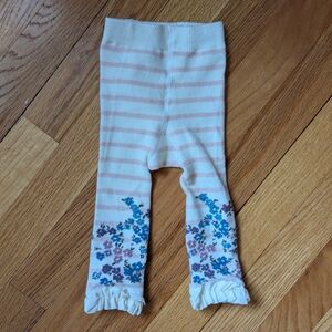 Floral Ruffle Kids Leggings - Pink and Blue
